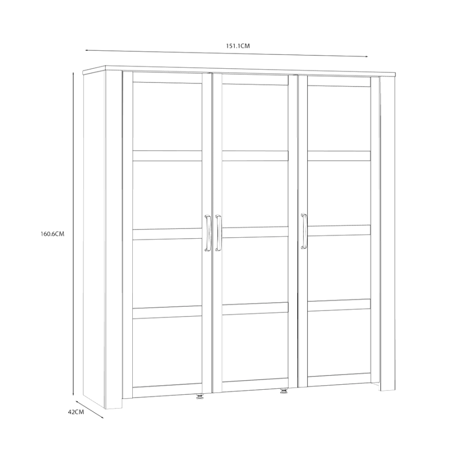 VITRINA TRES PUERTAS DREAMS LUCES LED SIN LUCES LED