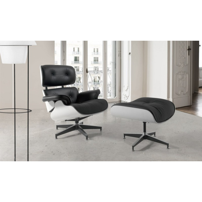 SILLÓN Y REPOSAPIES DE PIEL – Imediterranea