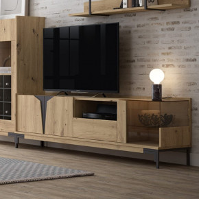 mueble para tv de zamara madera de nogal color café 180 cm de largo