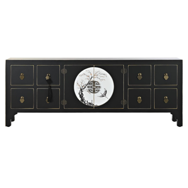 Mueble TV oriental negro SHUMEN